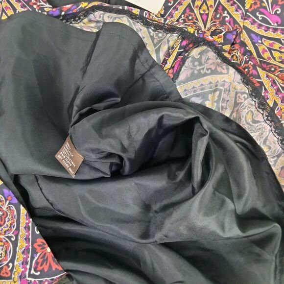 J McLaughlin Swing Dress XS Red Silk Estate Garden Wedding Guest Short Paisley - Picture 15 of 16